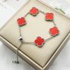 15 mm Verkleurt niet Klavertje vier Titaniumstaal Vijf Bloemen Armband Damesmode Veelzijdig High-Class Gevoel van Damesarmbanden