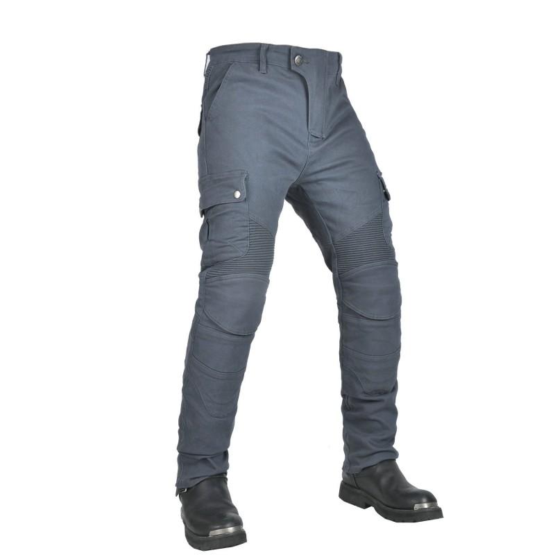 Mens Motorcycle Riding Jeans Tactical Gray Kevlar Reinforced Protective Pants Biker Safety Gear