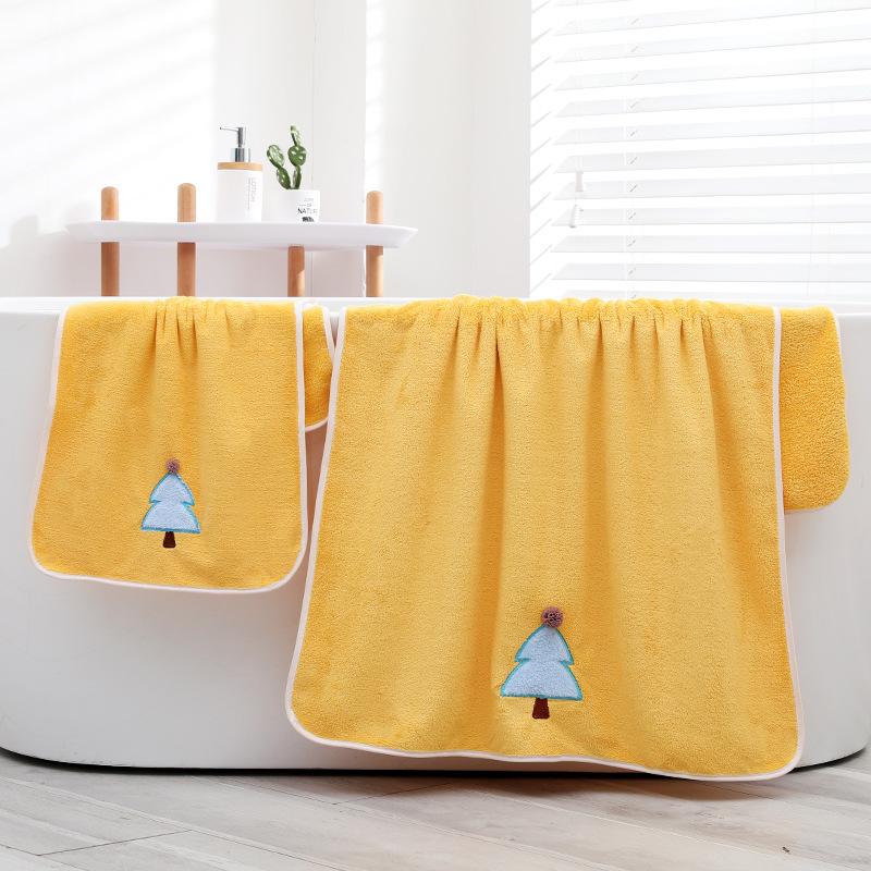 Coral fleece towel set soft absorbent couple beach towel bath towel
