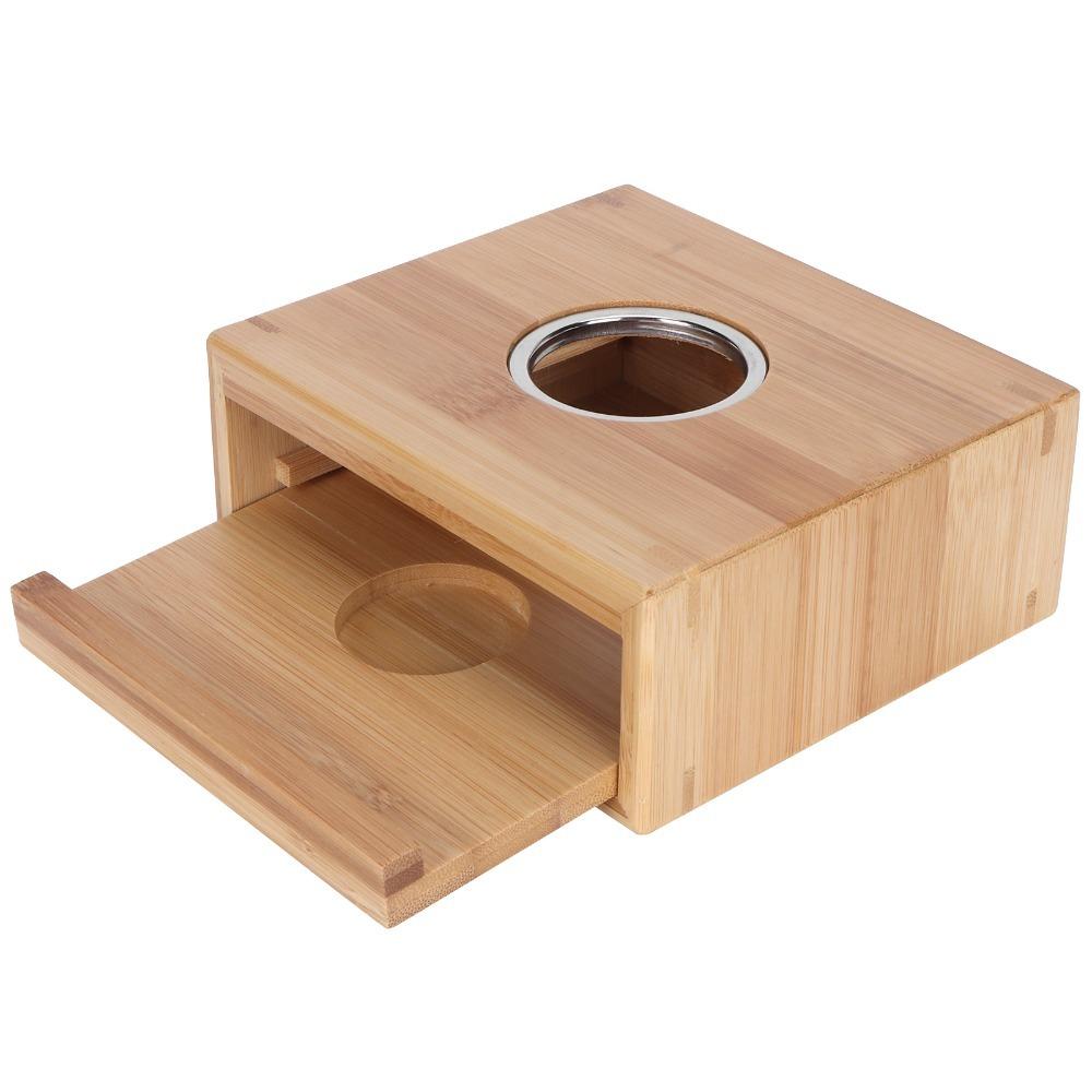 Bamboo Material Teapot Warmer Elegant Design Lightweight Teapot Holder Easy to Clean Drawer Type Teapot Insulation Base светло-серый