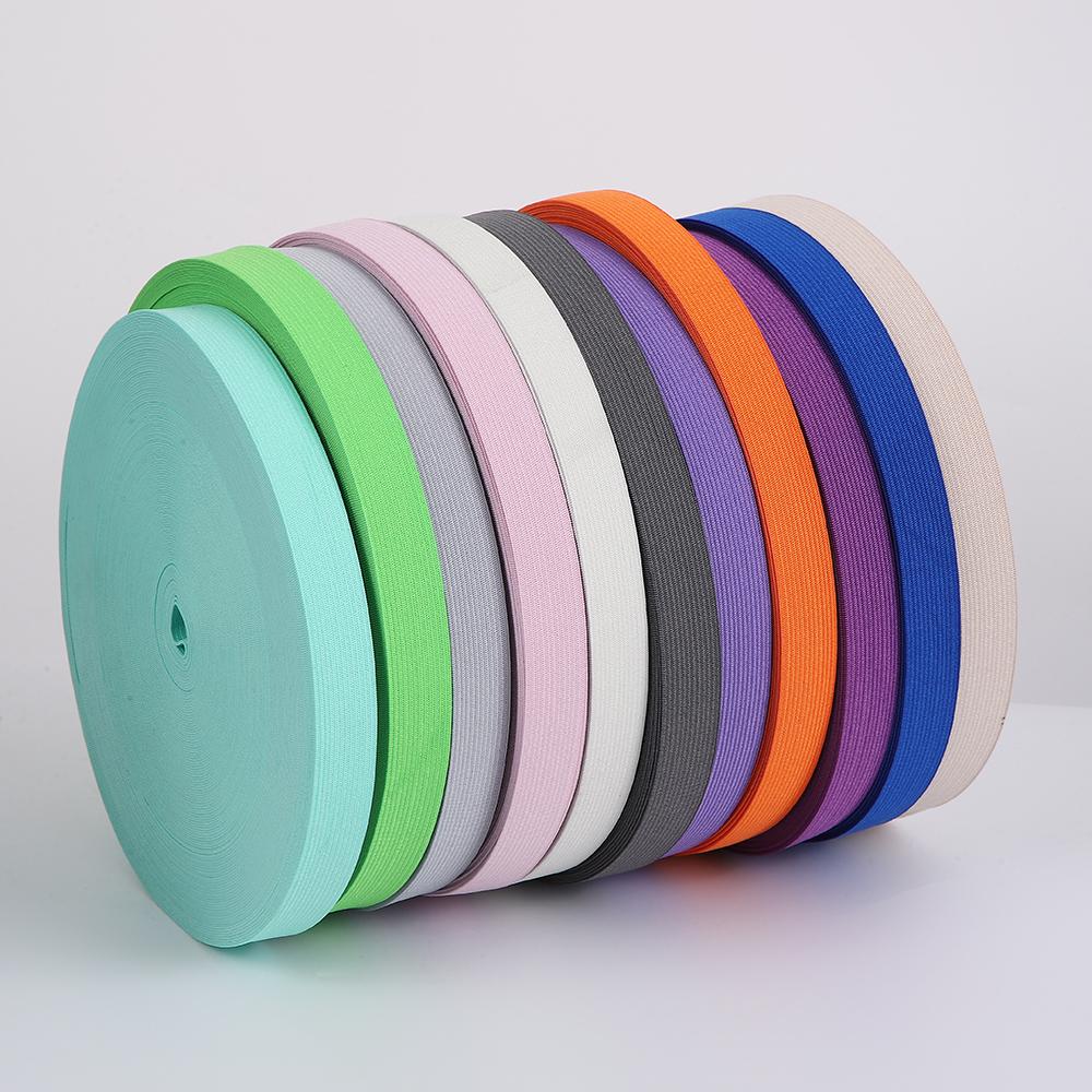 2cm Color Elastic Band Polyester+Latex Yarn High Elastic Red Crochet Elastic Tape for Bags Shoes & Garment Waistband