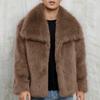 Cappotto in Eco-pelliccia Giacche Invernali da Uomo Antivento Peloso Lusso Collo a Revers Cappotti Giacca in Eco-pelliccia con Tasche Uomo Caldo Soffice Trench Giacche in Eco-pelliccia