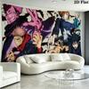 Anime Jujutsu Kaisen Wandteppich Ästhetischer Wandbehang Bedruckte Stoffdecke Dekorative Wandteppiche für Schlafzimmer Wohnzimmer Heimdekoration