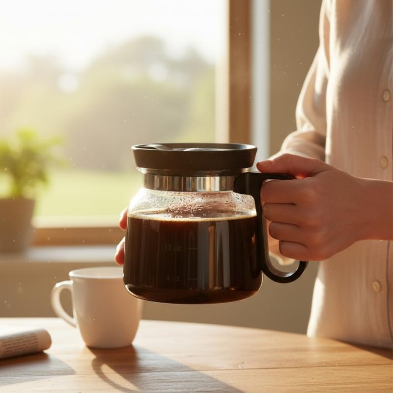 Tasse à café en verre transparent Capacité 16 onces Avec couvercle en silicone et prise ergonomique Facile à nettoyer Passe au lave-vaisselle