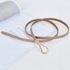 Four Seasons Available New Women'S Leather Thin Belt With No Hole Design Decorative Belt Waist Seal Dress Versatile Two Layer Leather Belt