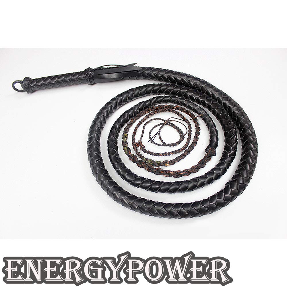 EnergyPower Single High Quality Genuine Cowhide 2 Made of Natural Cowhide That Will Fit In Your Hand the More You Use 2 Genuine Leather Braided