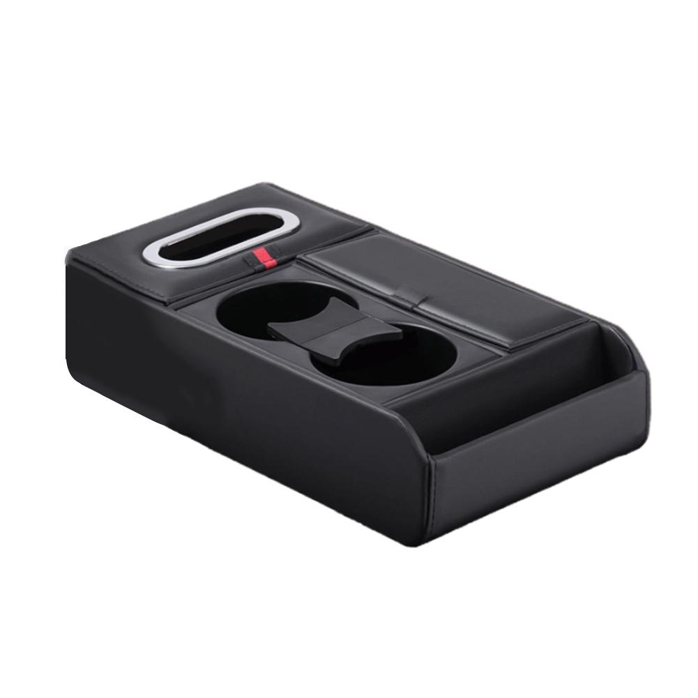 1pcs Car Center Armrest Storage Box Console Organizer With Build In Tissue Dispenser Cup Holders Non Slip Phone Tray Accessories