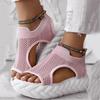 Fashion Casual Sandals for Women Women's Thick Soled Hollow Mesh Breathable Shoes Summer Heightening Wedge Strap Sandals