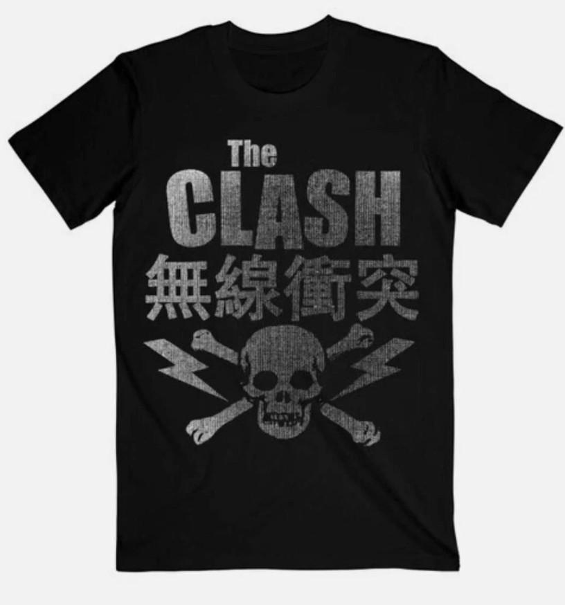 The Clash Unisex Skull  Crossbones Black T-shirt, size S-4XL