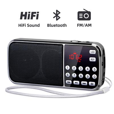 Portable  FM Radio Handheld Pocket HIFI Stereo Speaker Weather Bluetooth Digital Radios Rechargeable USB