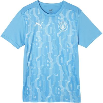 Manchester City FC SS24 Szybkoschnąca Koszulka Sportowa Codzienna z Okrągłym Dekoltem Męskie Góra Jasnoniebieski 777578-21