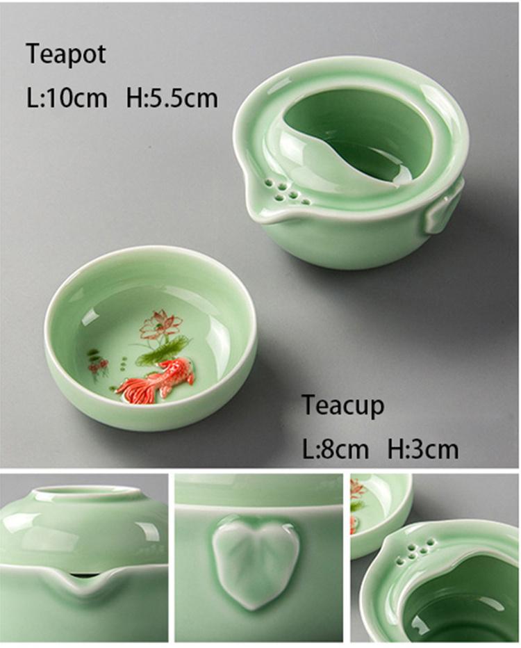 Ceramics Tea Set Include 1 Pot 1 Cup, High Quality Elegant Gaiwan,beautiful And Easy Teapot Kettle,kung Fu Teaset