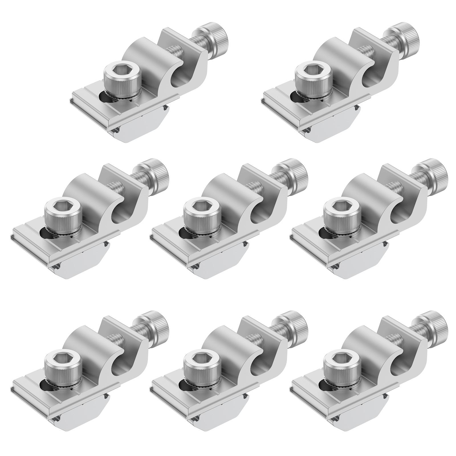 8Pcs Solar Module Grounding Clamp Aluminium Photovoltaic Module Grounding Clamp PV module Grounding bolt for Solar Panel