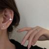 S925 Sterling Silver Four-Pointed Star Ear Cuff - No Piercing Women's Earrings, Simple Design, Summer Cartilage Clip
