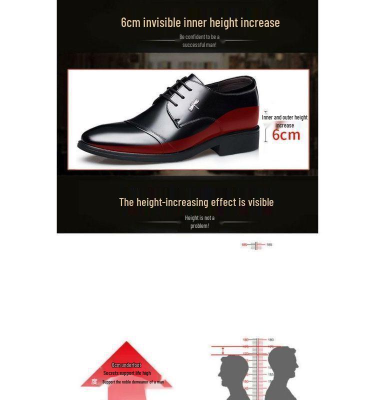 Dragonfly Genuine Leather British Style Height-Increasing Men's Formal Shoes