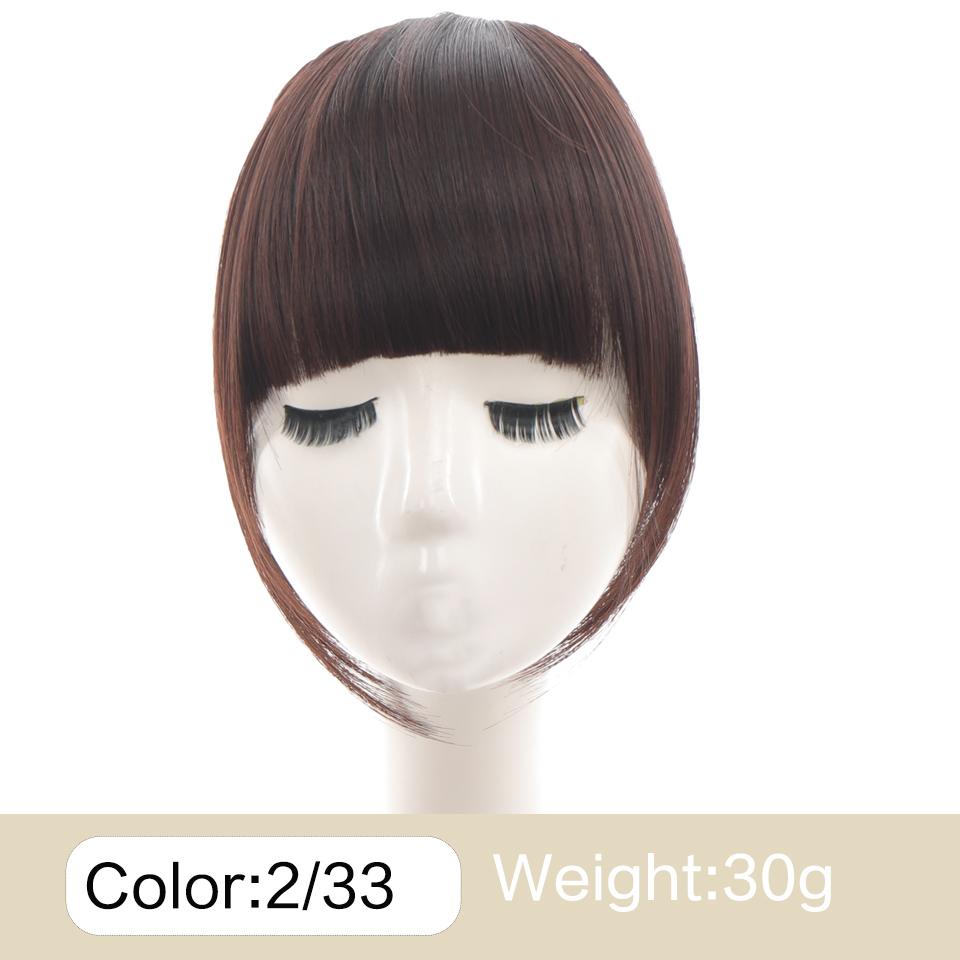 

Синтетические заколки для челки, челка на лбу, челка с висками, накладные волосы, коричневые, черные, искусственные челки, наращивание волос для женщин