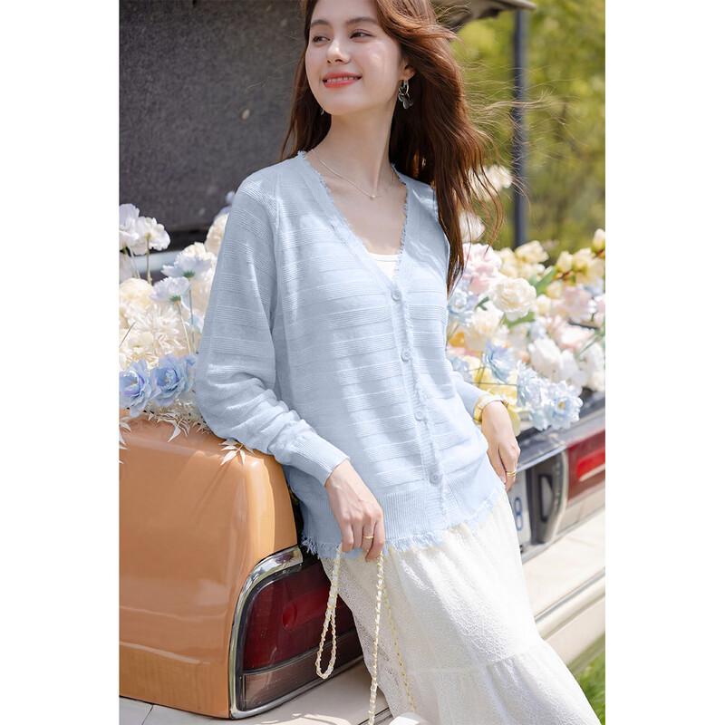 MokaNa Women's Tassel Hem Loose Knit Cardigan