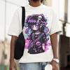 Summer Street Fashion Y2k Anime Dark Skeleton Girl Print Cyber Punk Style Personalized Versatile Cotton Short Sleeve