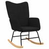 Rocking Armchair with Footstool Black Fabric