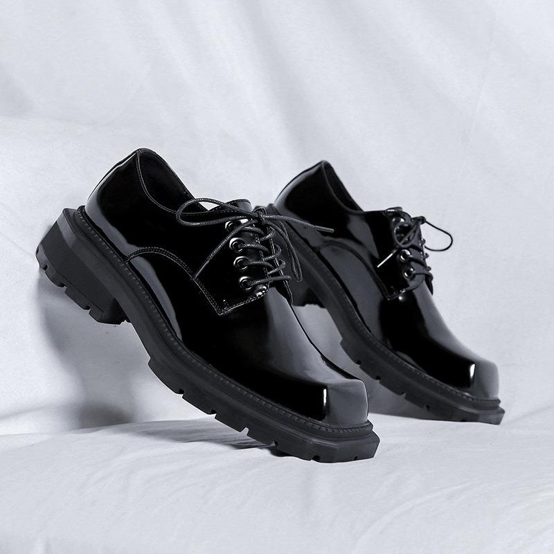 Mens Shoes Fad Casual Daily Leather Shoes Designer Loafers Mens British Style Low Heel Tooling Leather Shoes Zapatos Para Hombre