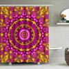Lebendiger Mandala-Duschvorhang Rosa Gelb Floral Badezimmerdekoration Für Zuhause Badezimmer Einfache Installation Schnelltrocknendes Gewebe Moderner Stil