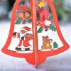 Christmas Wooden Pendants For Xmas Tree Glass Decorations Snowflakes Bell Pendant 3D Red bells/stars/christmas Ornaments In Mini