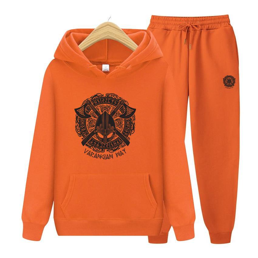 Women Long Sleeve Hoodie Set Viking Pullovers Personality Printing  Hoody Loose Retro  Hoodies Set