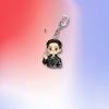BTS Edgy Black Leather Jacket Cartoon Acrylic Keychain, Bangtan Boys Edgy Cartoon Figure Keyring, Kpop ARMY Fans Bag Charm