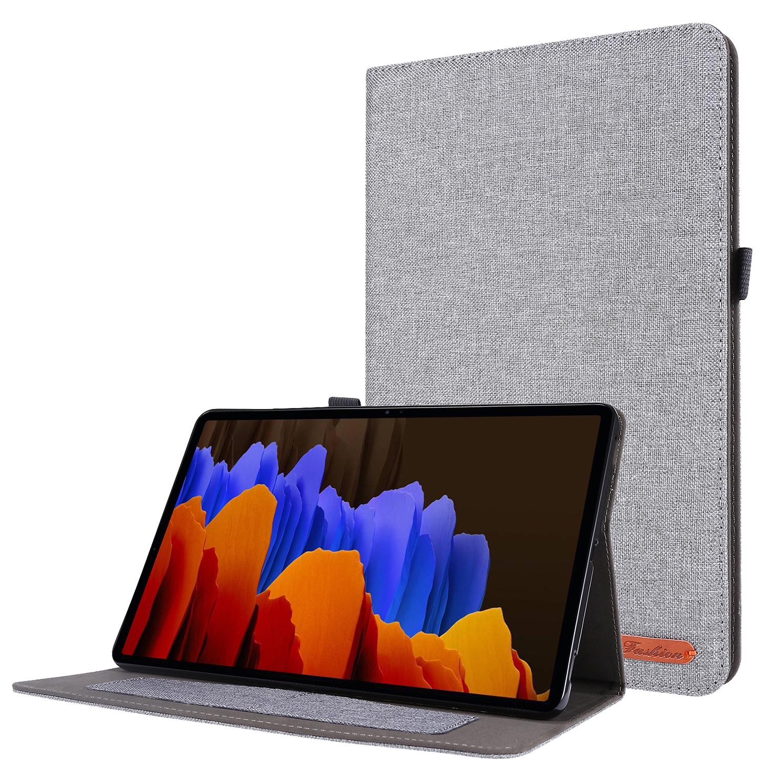 

Чохол з текстурою джинсу з ТПУ та слотом для карт для Samsung Tab S7/A7/S9/T/S8 Tab A 8.4 2020 срібло сірий колір