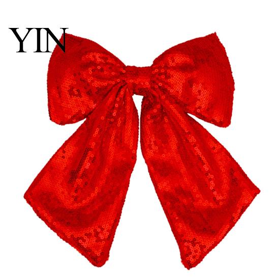 Exaggerated Size Bows for Event Themes Christmas Large Bow Pendant with Sequin, Multi-Layered Glitter Elegant Birthday Party Backdrops Ornament,