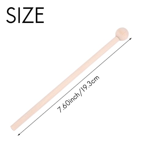 Ahvqevn 2 Pairs Wooden Mallets, Percussion Sticks and Hammers for Energy Chimes, Xylophones, Wood Blocks, Chimes, Bells, and Bells