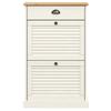 VIGO Shoe Cabinet 60 x 35 x 96 cm White Solid Pine Wood