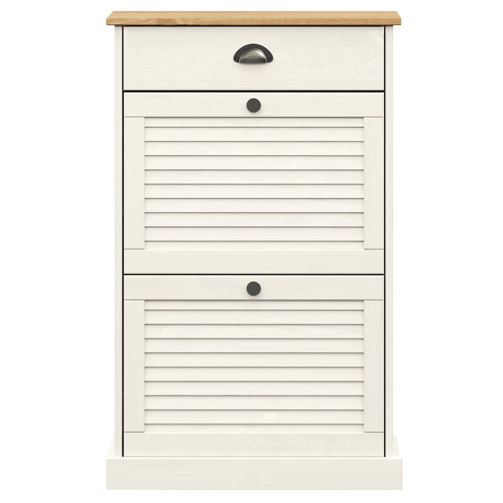 VIGO Shoe Cabinet 60 x 35 x 96 cm White Solid Pine Wood