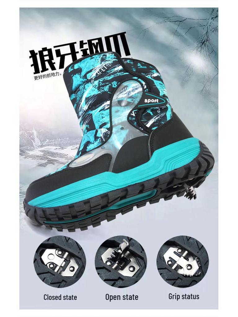 Kinder Winter Schneestiefel - Warm, Samtgefüttert für Jungen, Größen für Mittel- und Großkinder