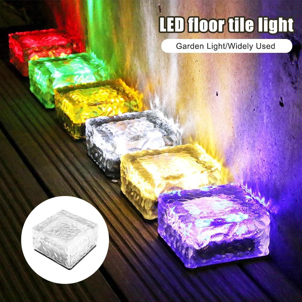 Lawn Solar Garden Light LED Brick Ice Cube Solar Lights Outdoor Decoration Lamp for Stair Pathway Driveway Landscape Patio