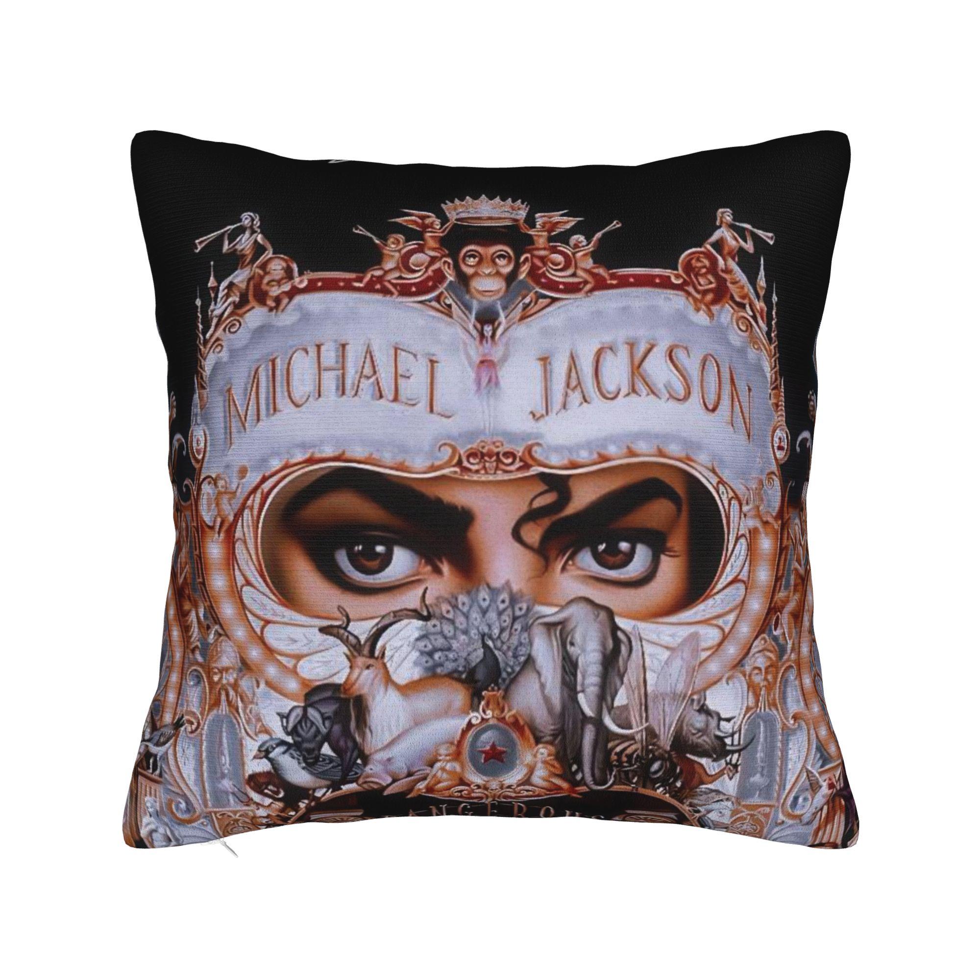 

MJ King Of Pop Michael J-jackson Pillow Case Graphic Pillow Cover For Couch Sofa Bedroom Cute Funny Cushion Cover 12x12Inch