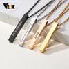 Vnox Personalisierbare Säulenstangen-Halsketten für Männer, Vertikaler 3D-Geometrischer Anhänger aus Edelstahl, Einfacher Minimalistischer Lässiger Schmuck