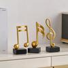 3 Pieces Gold Music Note Decor Sculptures Home Decor for Shelf Decor Aesthetic Resin Gold Music Note Statue Table Decorations for Living Room Office