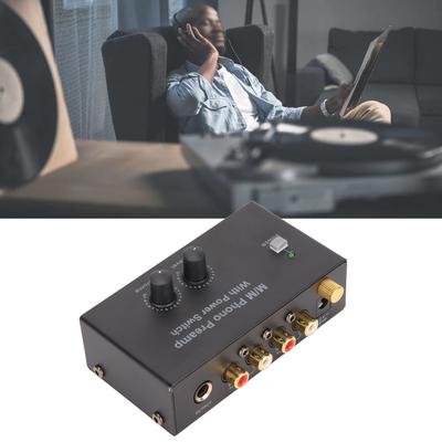 PP500P Phono Preamp Professional Low Noise Operation Record Player Preamplifier with DC 12V Adapter