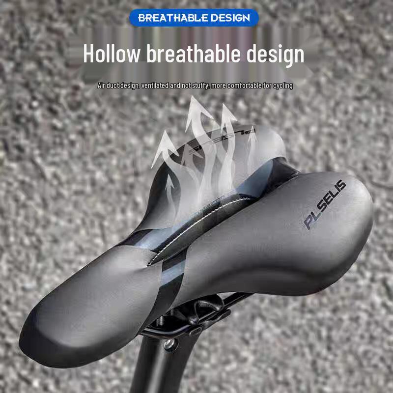 PLSELIS Breathable Non-slip Shock-Absorbing Wide Silicone Bike Saddle