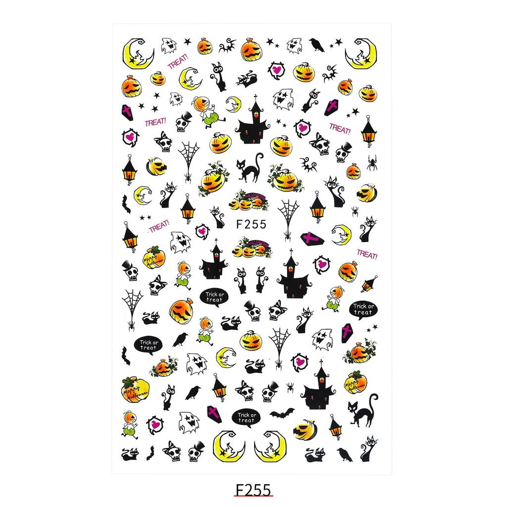 3D Adhesive Halloween Christmas Nail Stickers Decals Nail Art Decoration