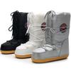 Fashion 2024 Winter Snow Boots Women Ski Boots Fluffy Hairy Lace Up Middle Calf Platform Flat With White Ski Boots
