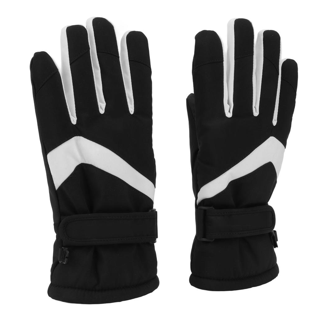 1 Set Vinter Pekskärmshandskar Vattentäta Förtjockade Fleece Varma Handskar för Män Kvinnor Utomhus Cykling Skidåkning Svart L