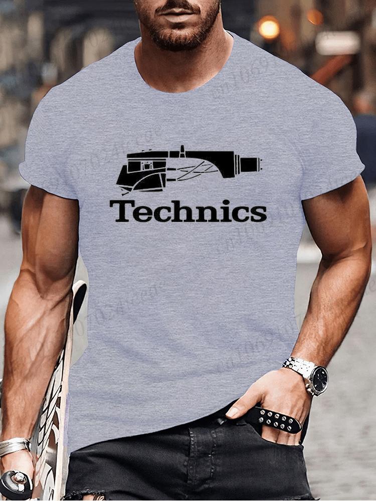 Summer Men's Fashion Tee Clothing Hip Hop Technics Headphone Graphic Tee Shirt Men Casual Streetwear Funny Printed Tops T-shirt