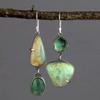 Creative New Geometric Green Personalized Earrings, Simple Fashion Asymmetrical Handmade Earrings Jewelry
