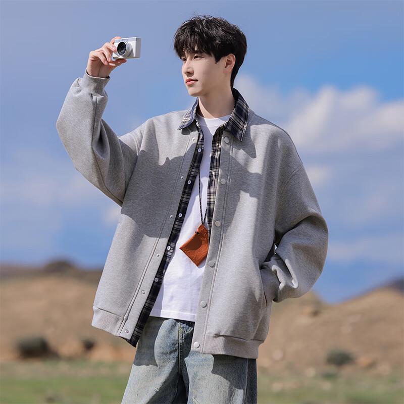 

Мужской кардиган-свитшот VUUG из искусственной двухслойной ткани с клетчатой вставкой 2XL