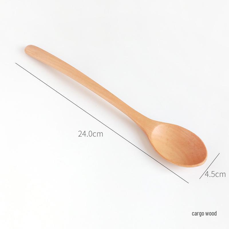 Japanese Beech Wood Long Handle Spoon for Coffee, Rice, and Soup