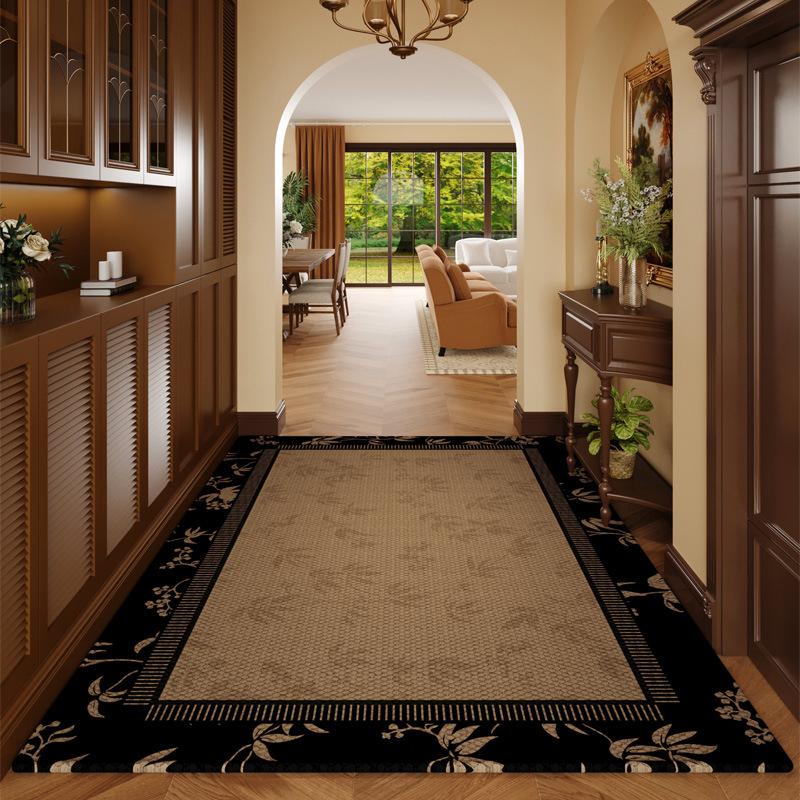 Premium entry door location can be cut at the door, entry carpet non-slip foot mat, household living room door mat retro leave-in