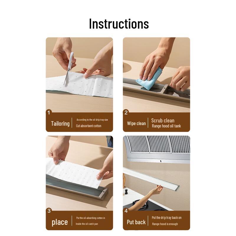 JD Home Thickened Range Hood Oil Absorbent Paper, 10-Pack
