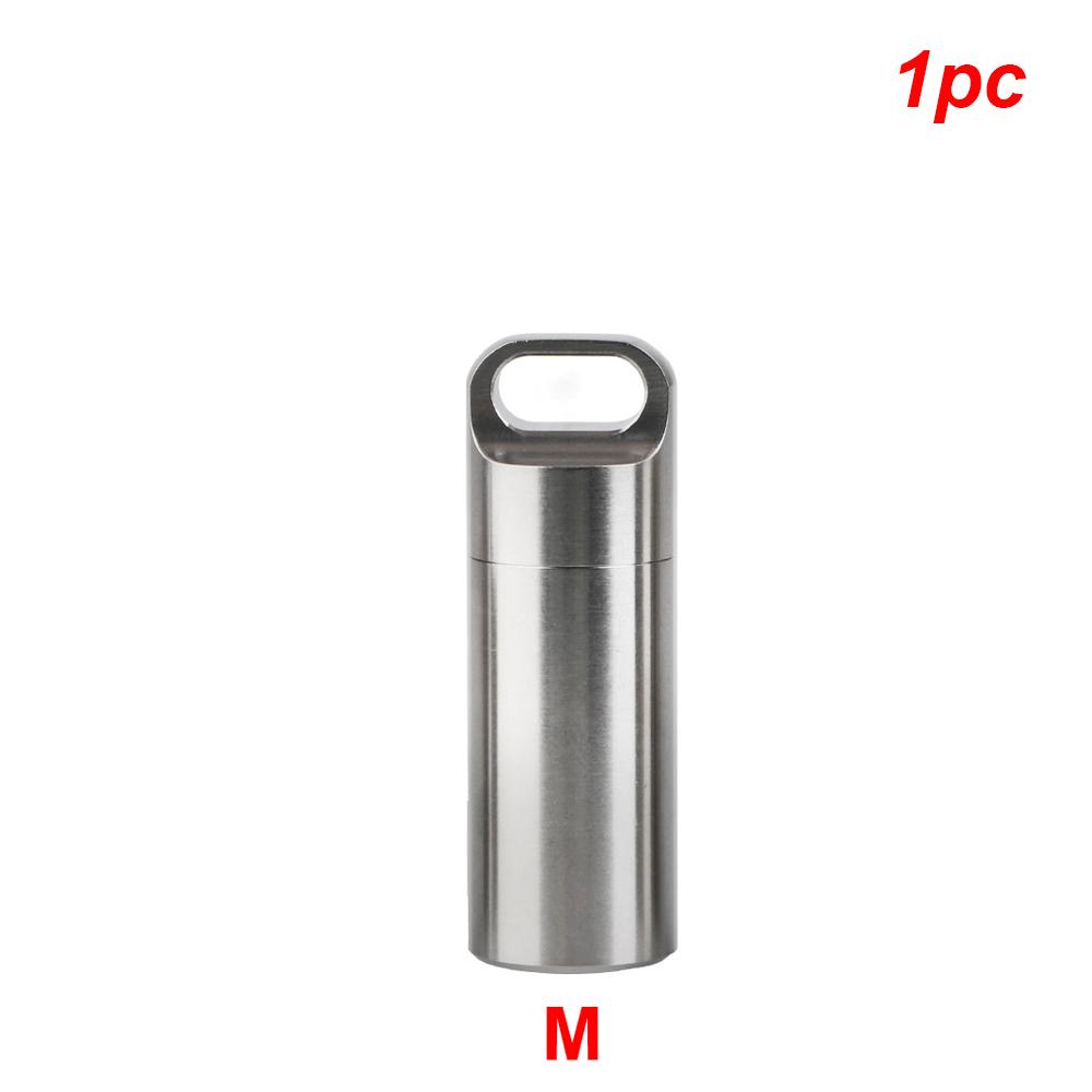 S M L Pill Storage Box Metal Phial Pill Case Portable For Firstaid Camping Pendant Medicine Boxes Waterproof Stainless Steel